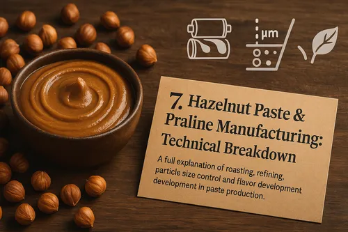 Hazelnut paste and praline manufacturing process
