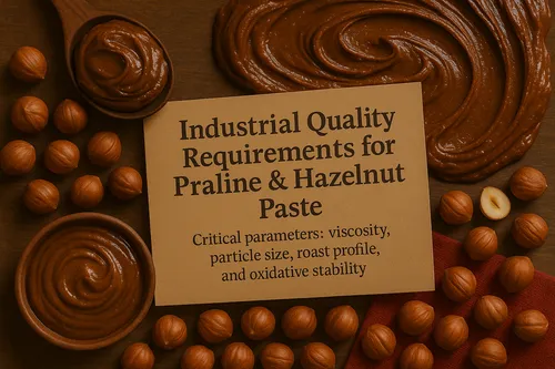 Industrial hazelnut paste and praline manufacturing quality